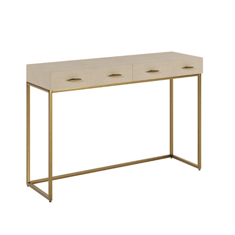 DI Designs Hampton Console in Ivory Shagreen