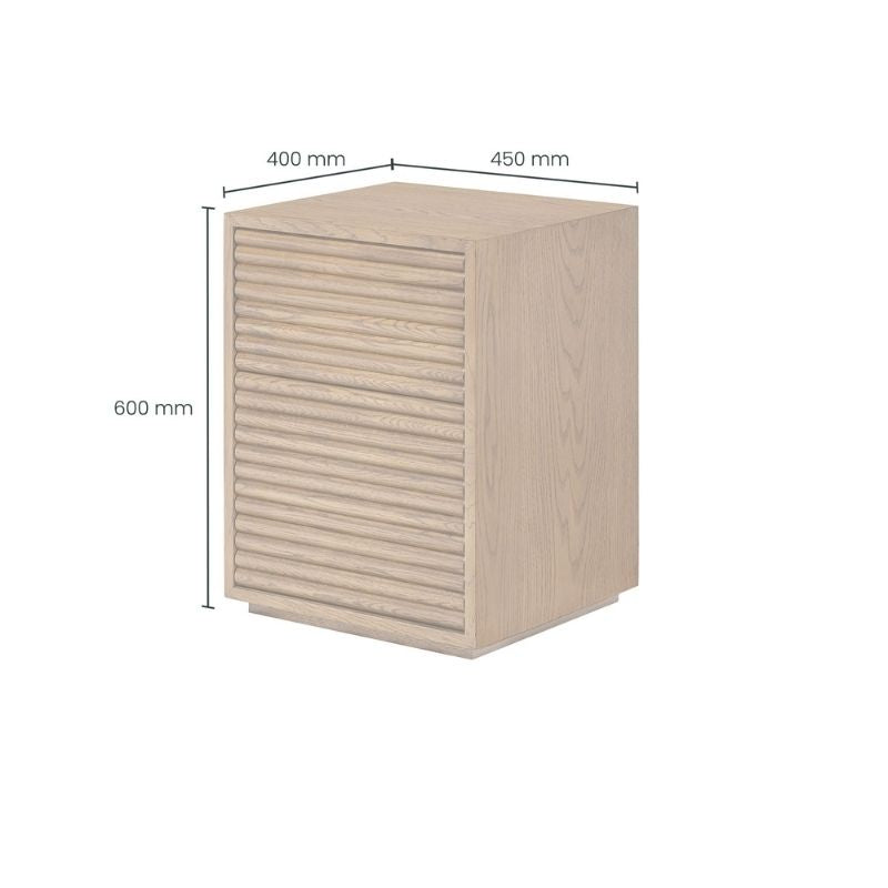 DI Designs Charlton Ribbed Walnut Bedside - 2 Drawer