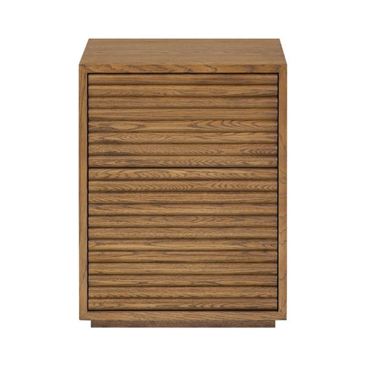 DI Designs Charlton Ribbed Walnut Bedside - 2 Drawer
