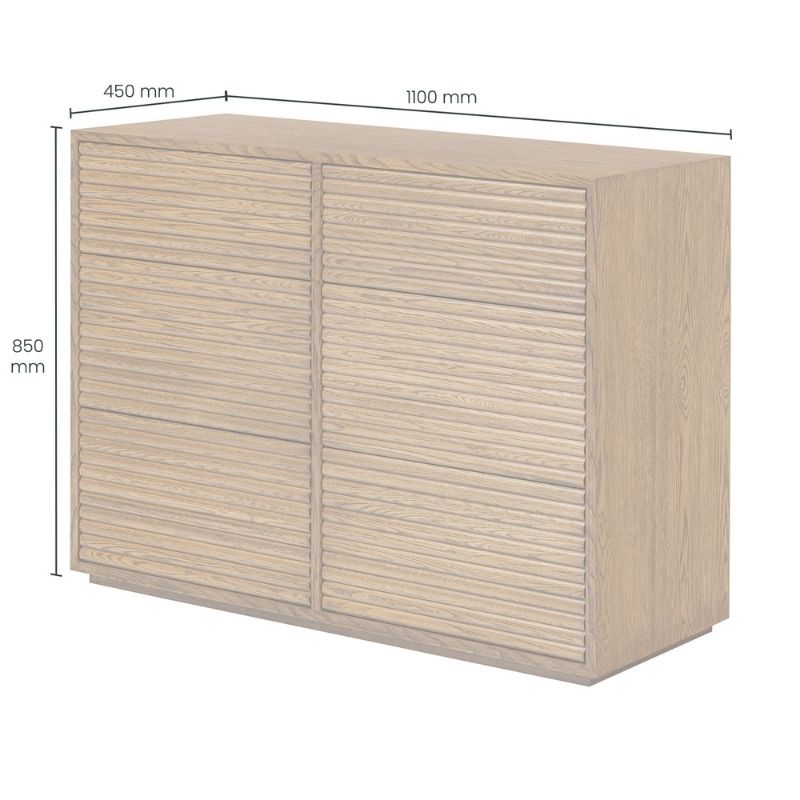 DI Designs Charlton Ribbed Walnut Chest of Drawers