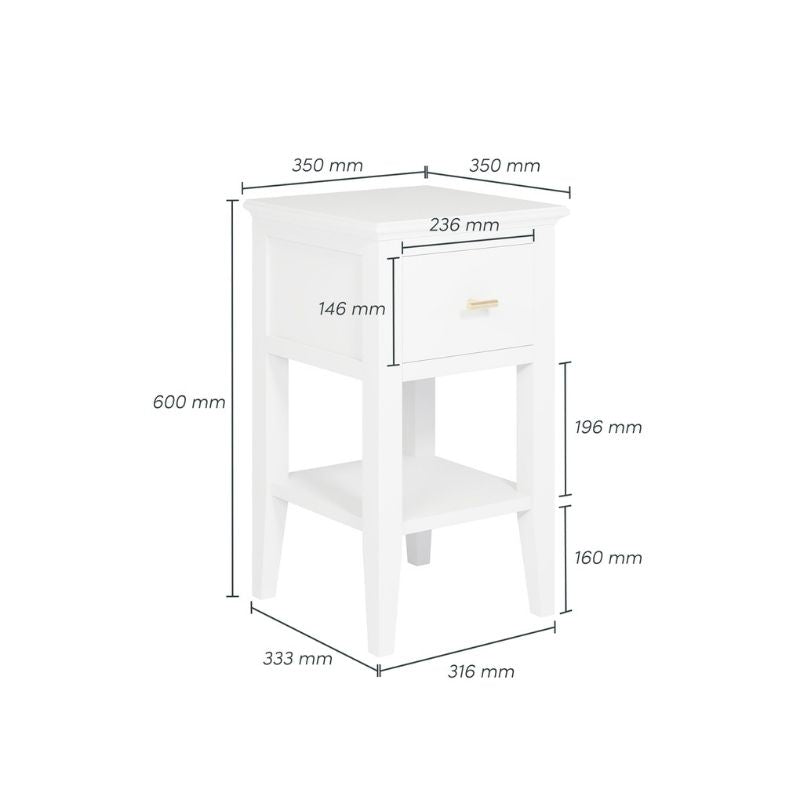 DI Designs Chilworth Bedside in White