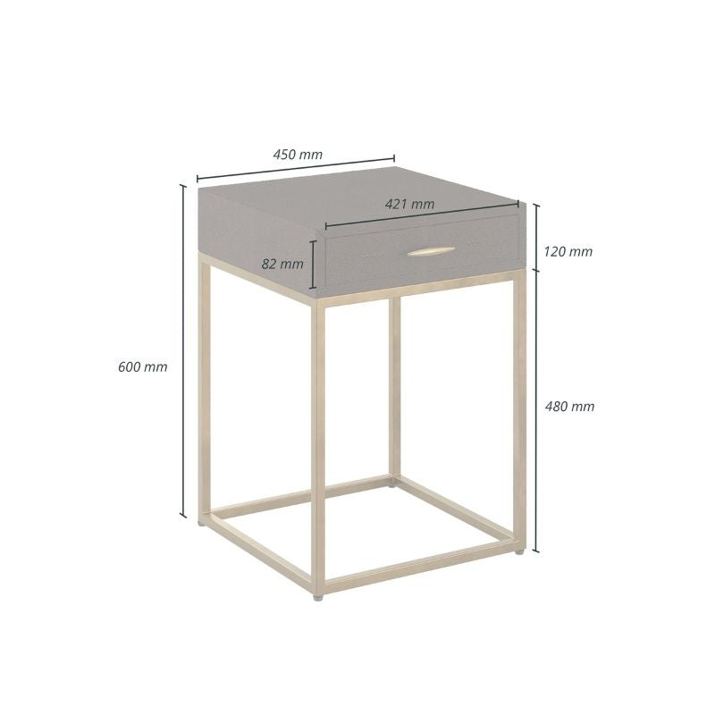 DI Designs Hampton Bedside in Brown Shagreen