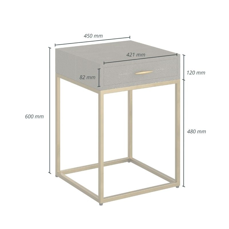DI Designs Hampton Bedside in Grey Shagreen