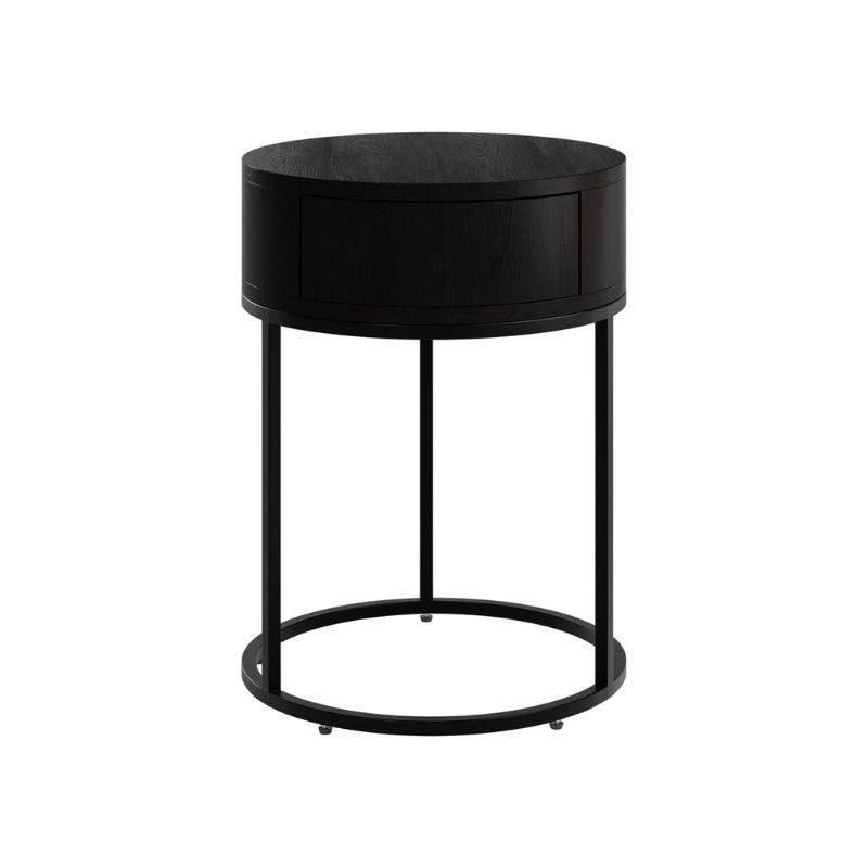 DI Designs Hampton Bedside Wooden Round in Black