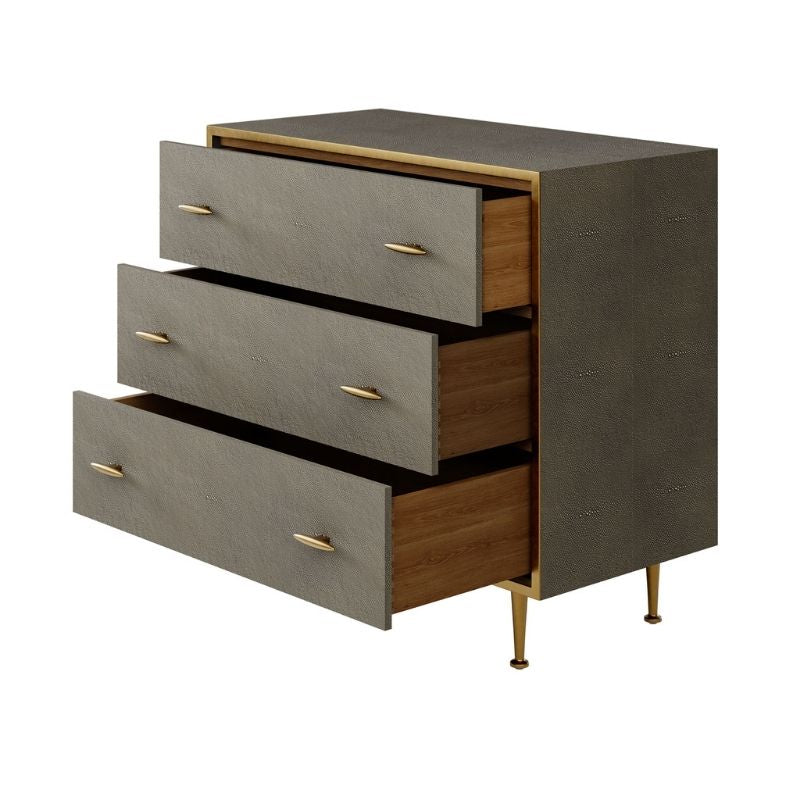 DI Designs Hampton Chest of Drawers in Grey Shagreen