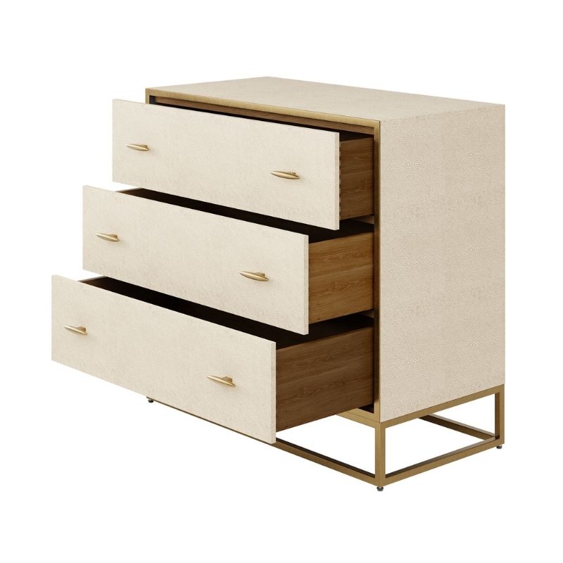 DI Designs Hampton Chest of Drawers in Ivory Shagreen