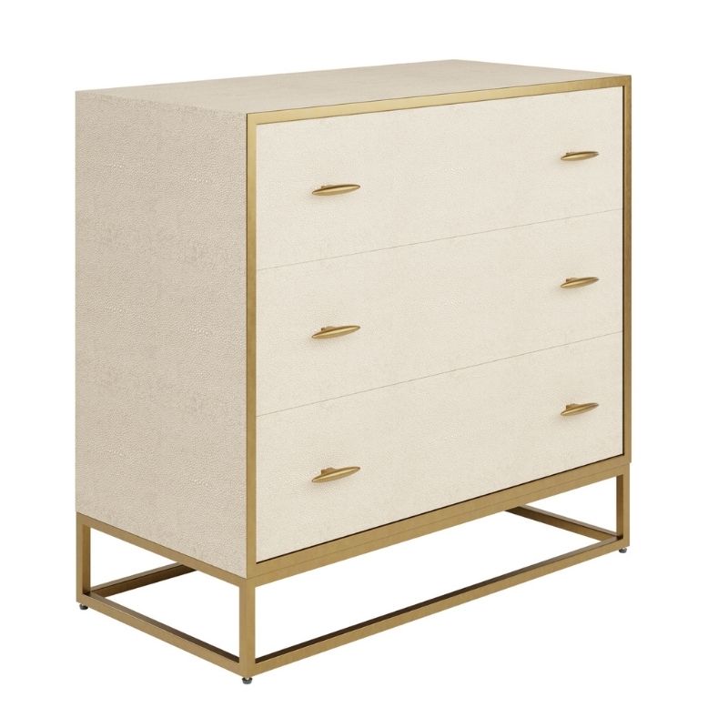 DI Designs Hampton Chest of Drawers in Ivory Shagreen