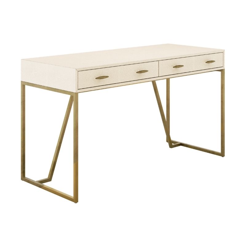 DI Designs Hampton Desk in Ivory Shagreen