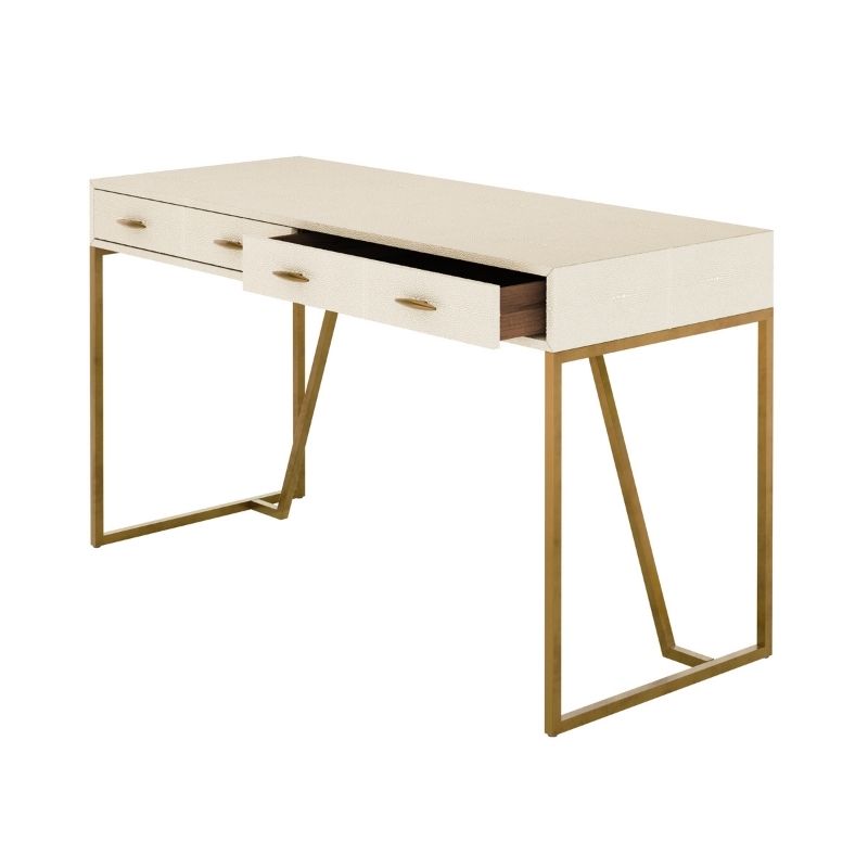 DI Designs Hampton Desk in Ivory Shagreen