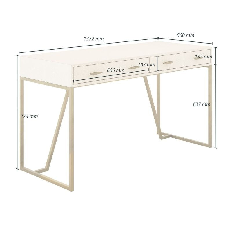 DI Designs Hampton Desk in Ivory Shagreen
