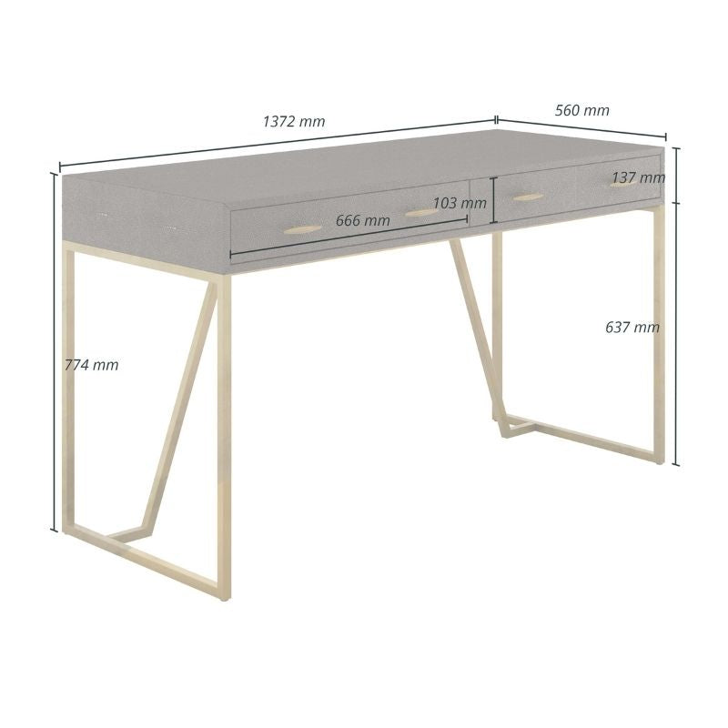 DI Designs Hampton Desk in Brown Shagreen