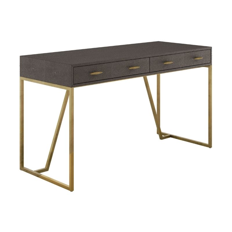 DI Designs Hampton Desk in Brown Shagreen