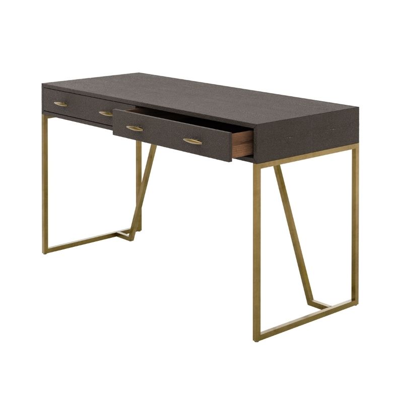 DI Designs Hampton Desk in Brown Shagreen
