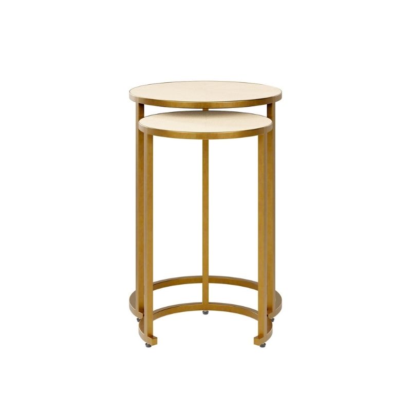 DI Designs Hampton Nest Table in Ivory Shagreen - 2 piece