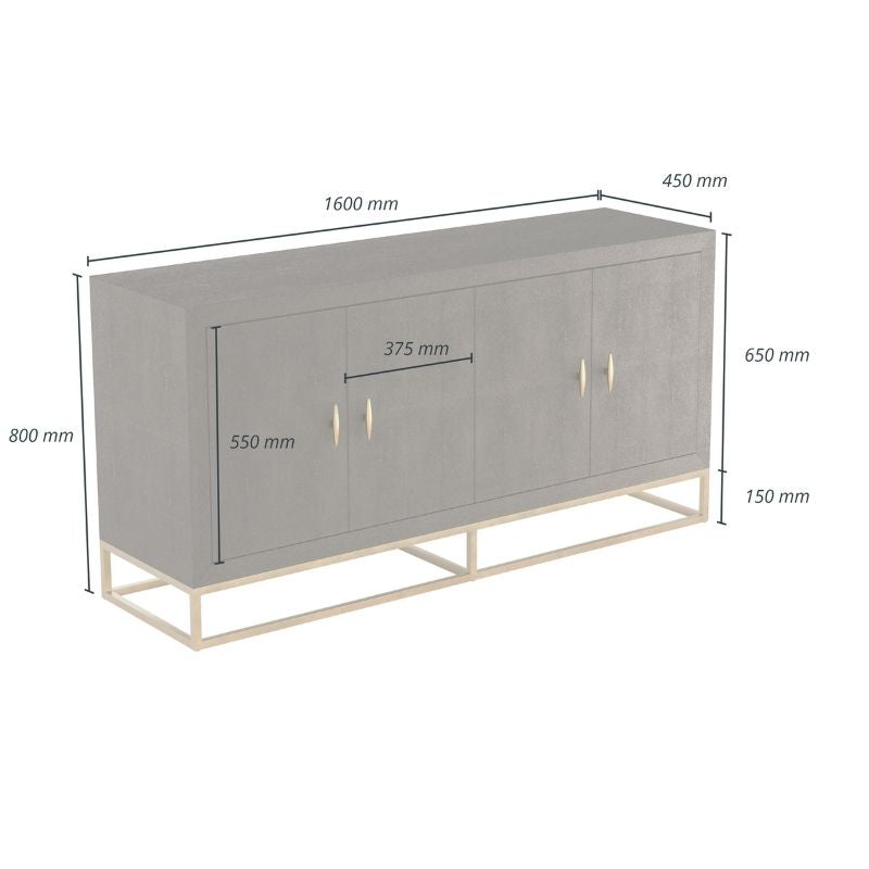 DI Designs Hampton Sideboard in Brown Shagreen