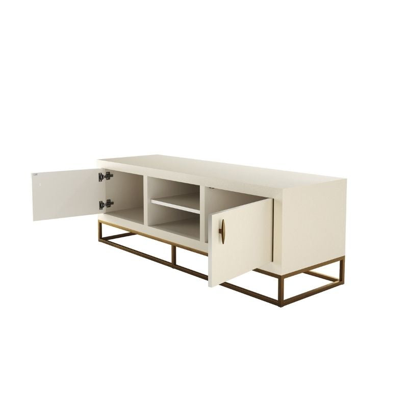 DI Designs Hampton TV Unit in Ivory Shagreen