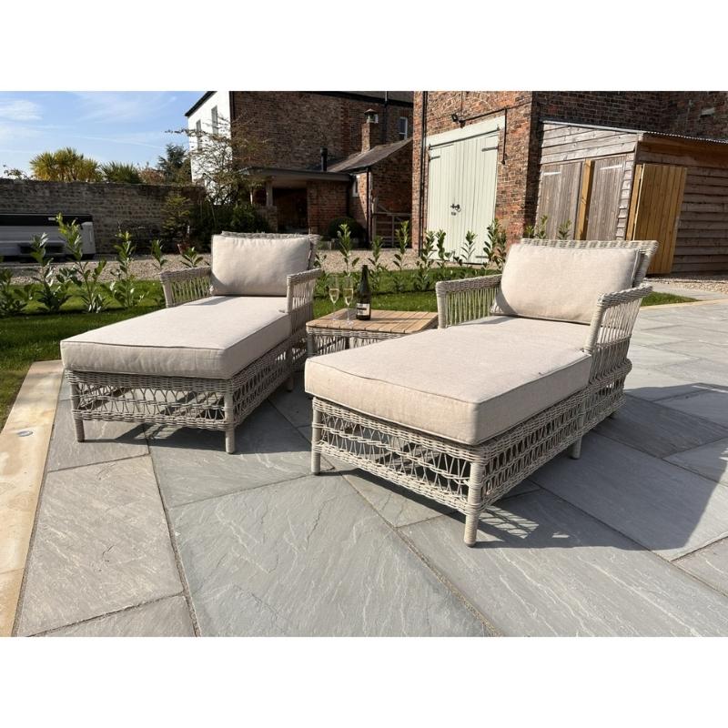 Hill Interiors Provence Collection Outdoor Sun Lounger Set