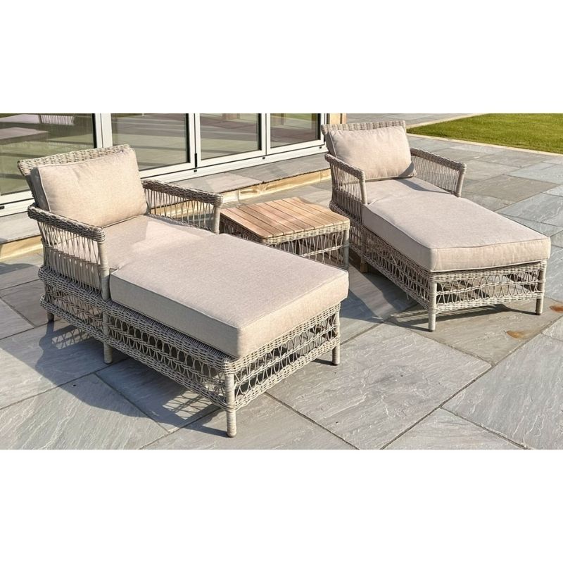 Hill Interiors Provence Collection Outdoor Sun Lounger Set