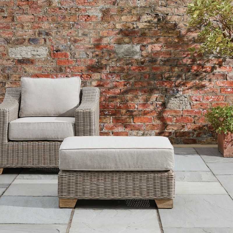 Hill Interiors Capri Collection Outdoor Foot Stool