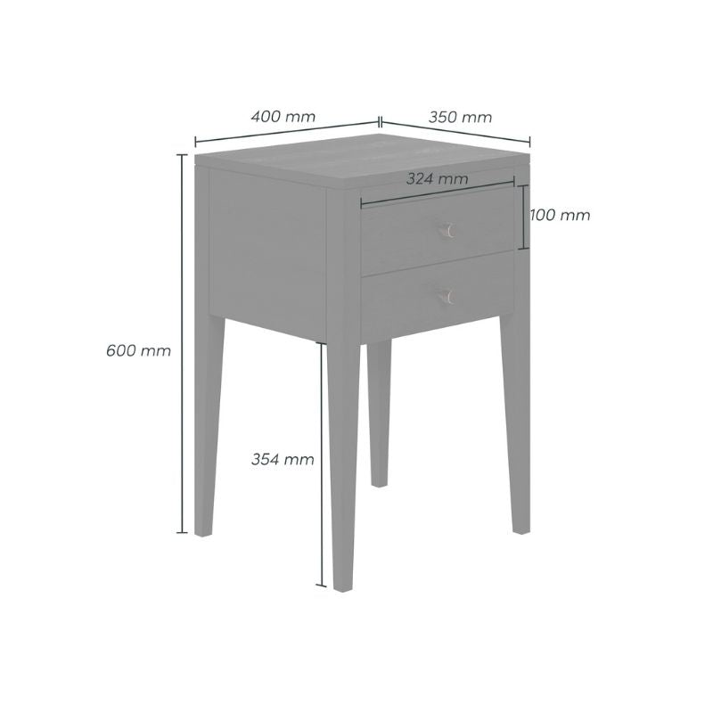 DI Designs Radford Bedside 2 Drawers in Black