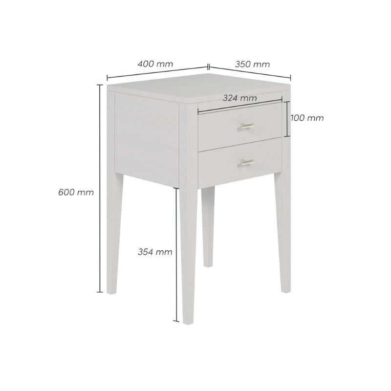 DI Designs Radford Bedside 2 Drawers in Grey