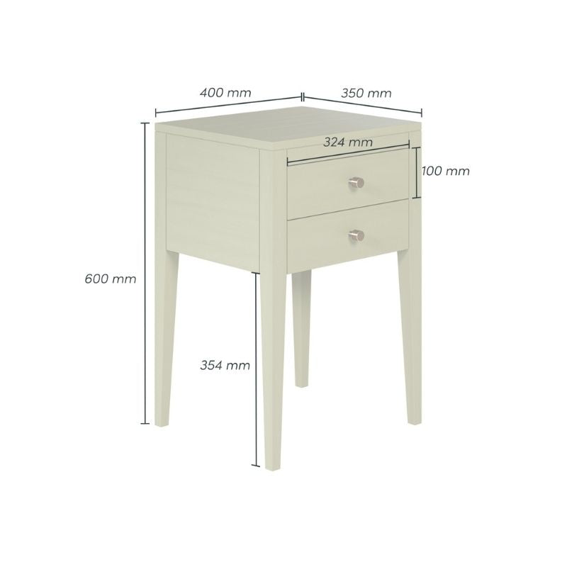 DI Designs Radford Bedside Lichen 2 Drawers