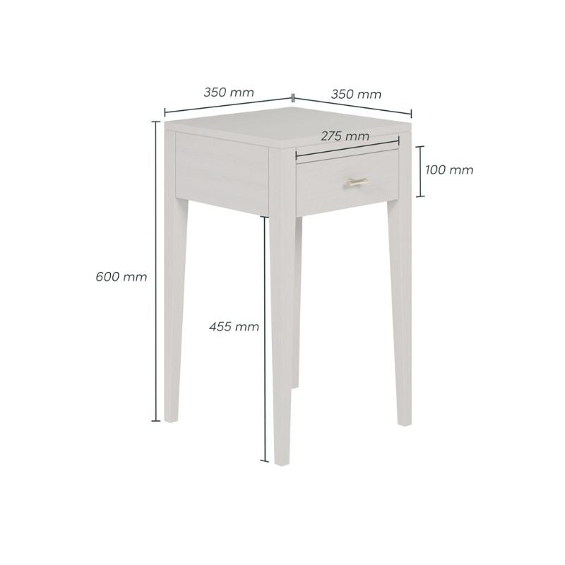 DI Designs Radford Bedside 1 Drawer in Grey