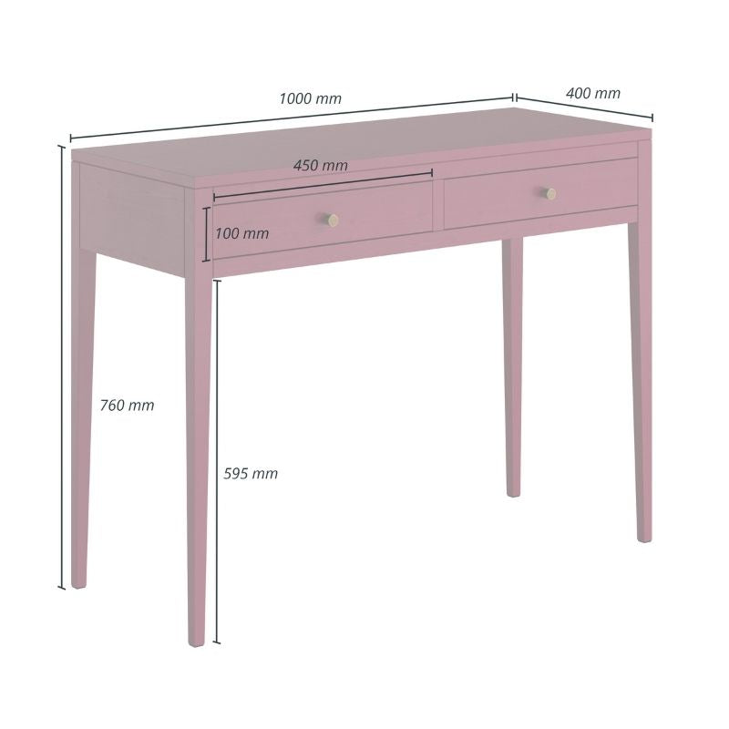 DI Designs Radford Red 2 Drawer Console Table