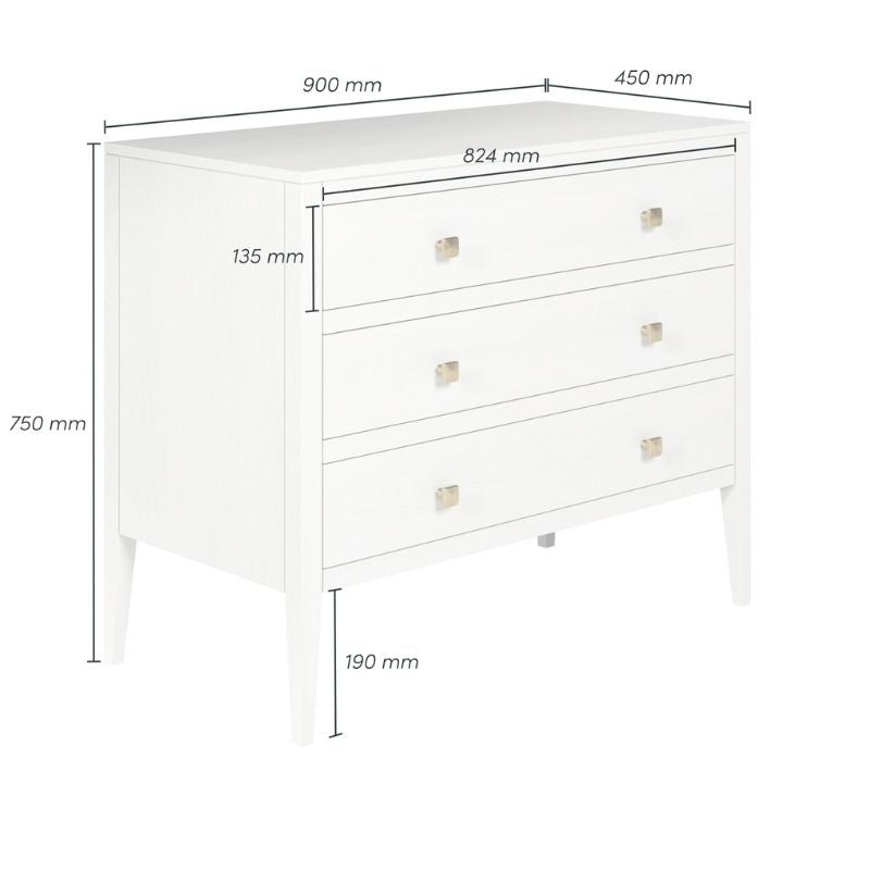 DI Designs Radford Chest of Drawers in White