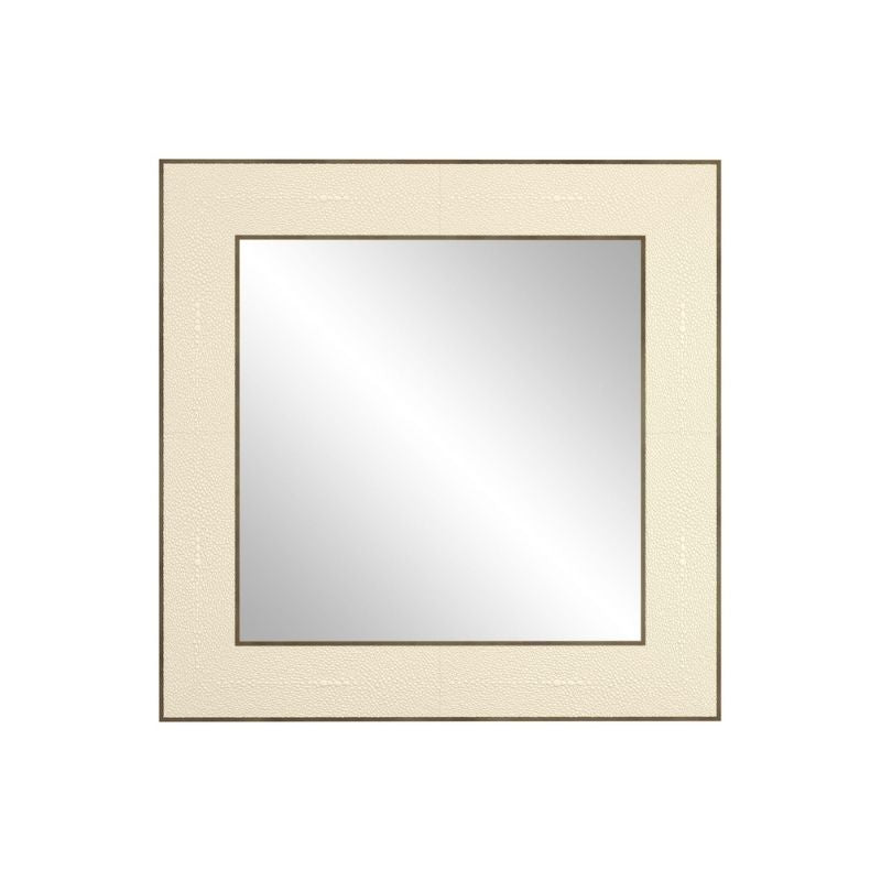 DI Designs Hampton Mirror Small Square in Ivory Shagreen