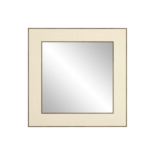 DI Designs Hampton Mirror Small Square in Ivory Shagreen