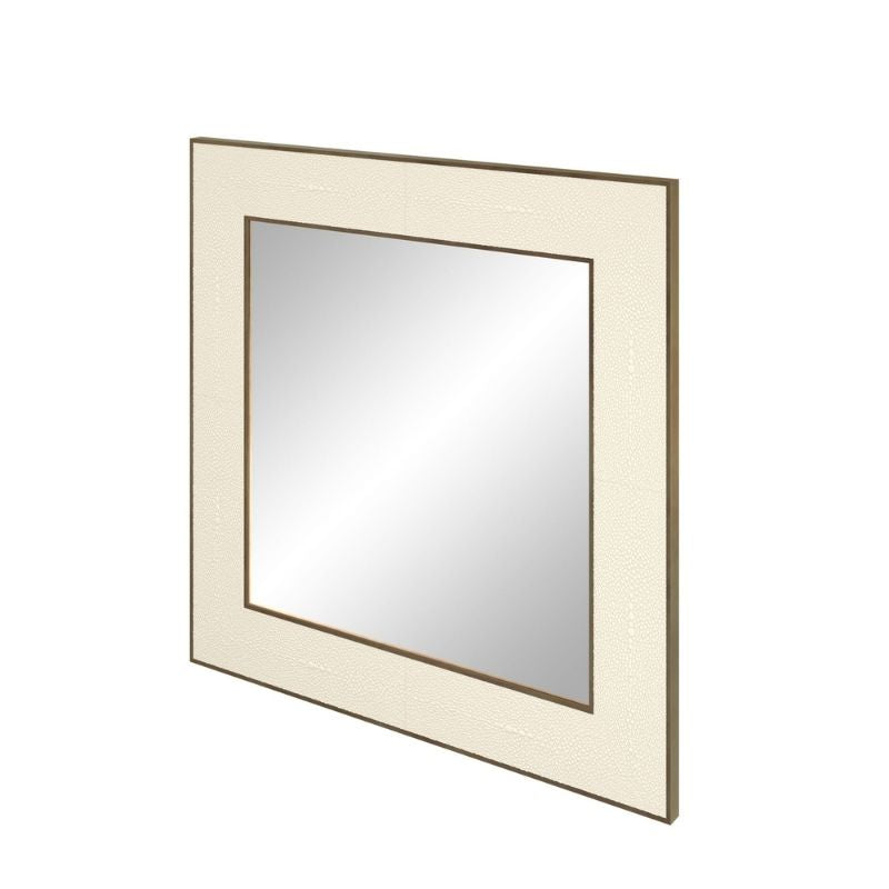 DI Designs Hampton Mirror Small Square in Ivory Shagreen