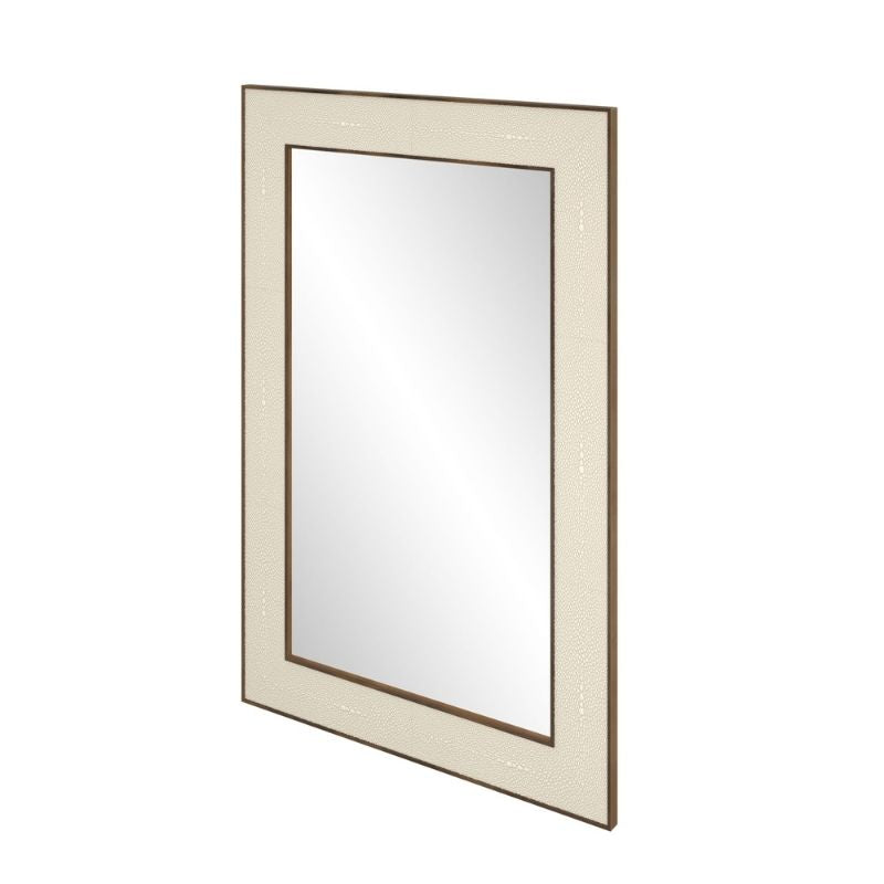 DI Designs Hampton Mirror Small Rectangular in Ivory Shagreen