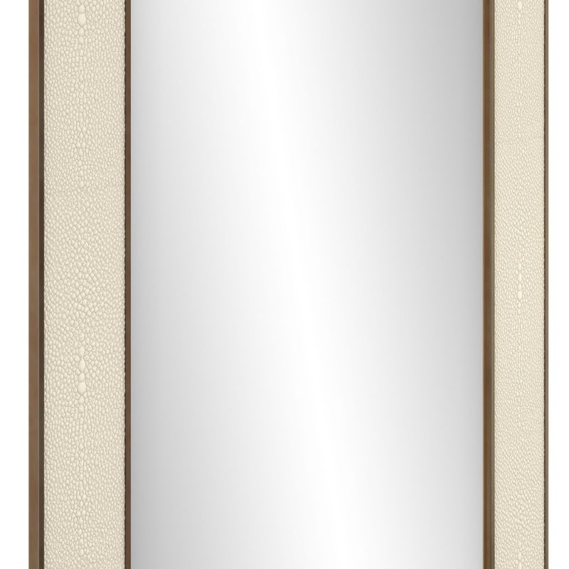 DI Designs Hampton Mirror Small Rectangular in Ivory Shagreen