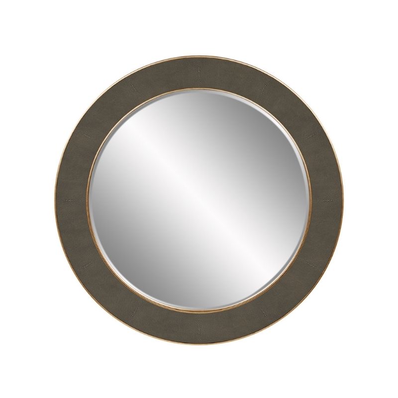 DI Designs Hampton Mirror Round in Grey Shagreen
