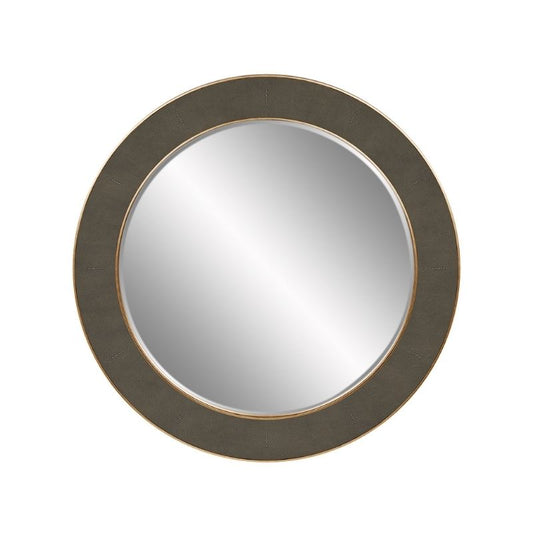 DI Designs Hampton Mirror Round in Grey Shagreen