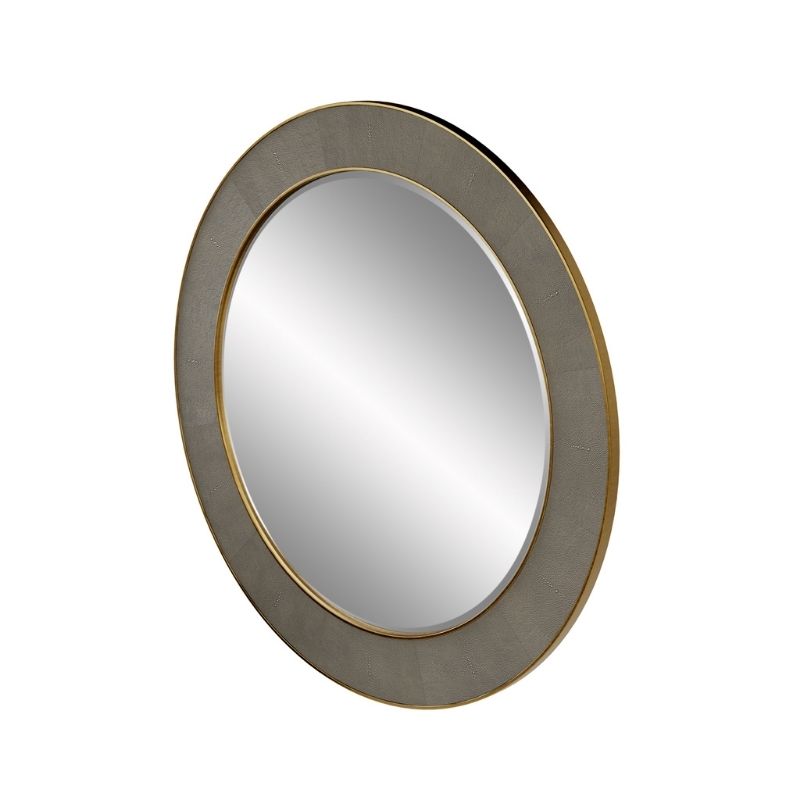 DI Designs Hampton Mirror Round in Grey Shagreen