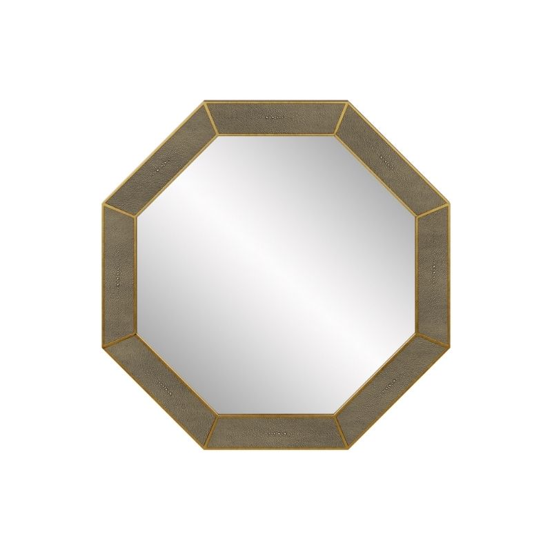 DI Designs Hampton Mirror Octagon in Grey Shagreen