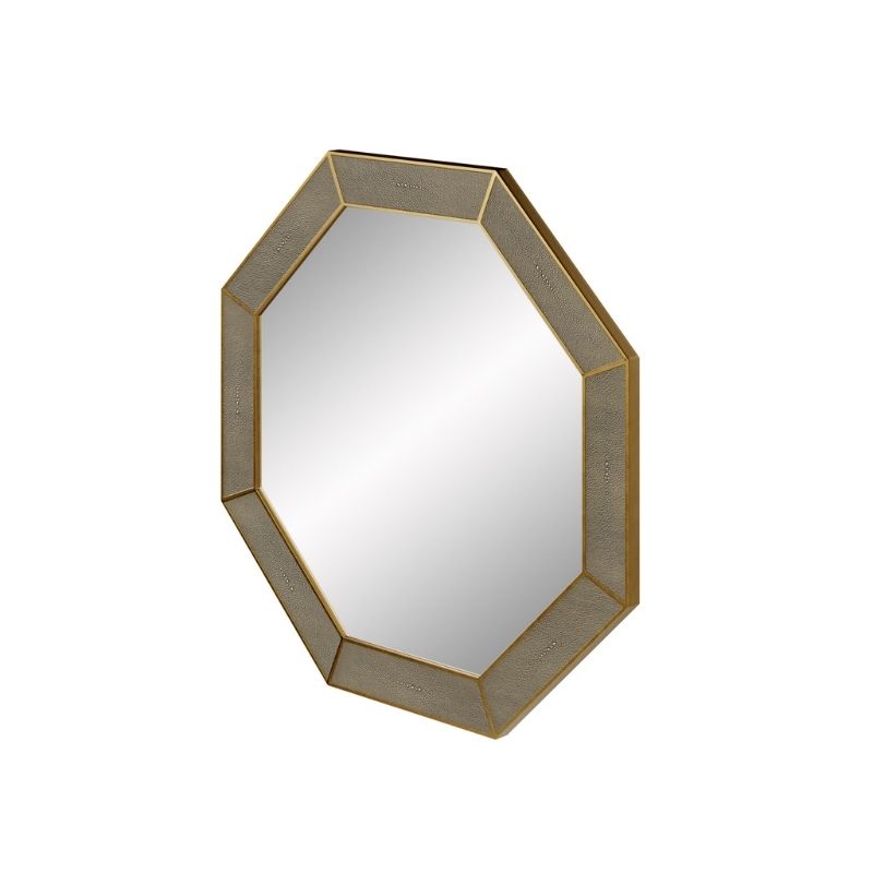 DI Designs Hampton Mirror Octagon in Grey Shagreen