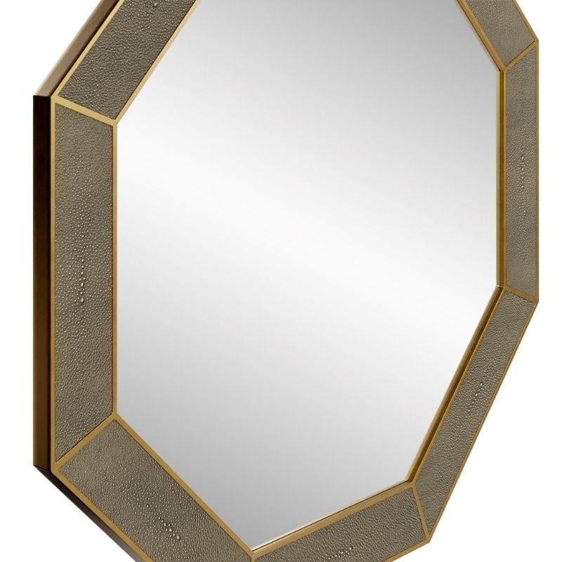 DI Designs Hampton Mirror Octagon in Grey Shagreen