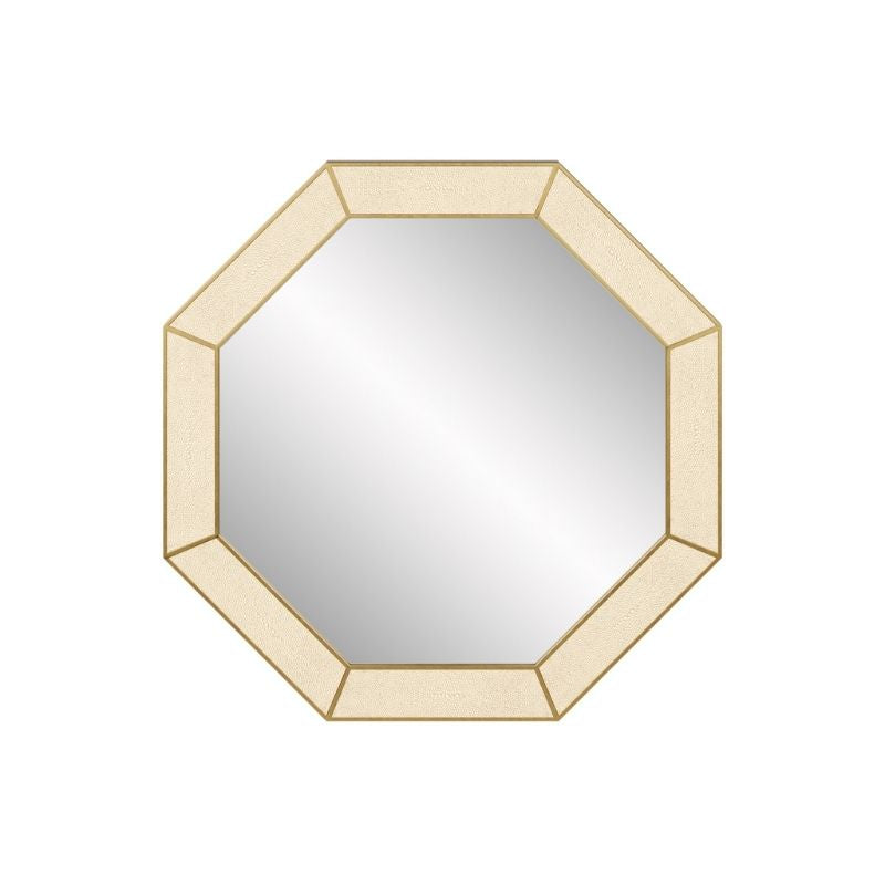 DI Designs Hampton Mirror Octagon in Ivory Shagreen