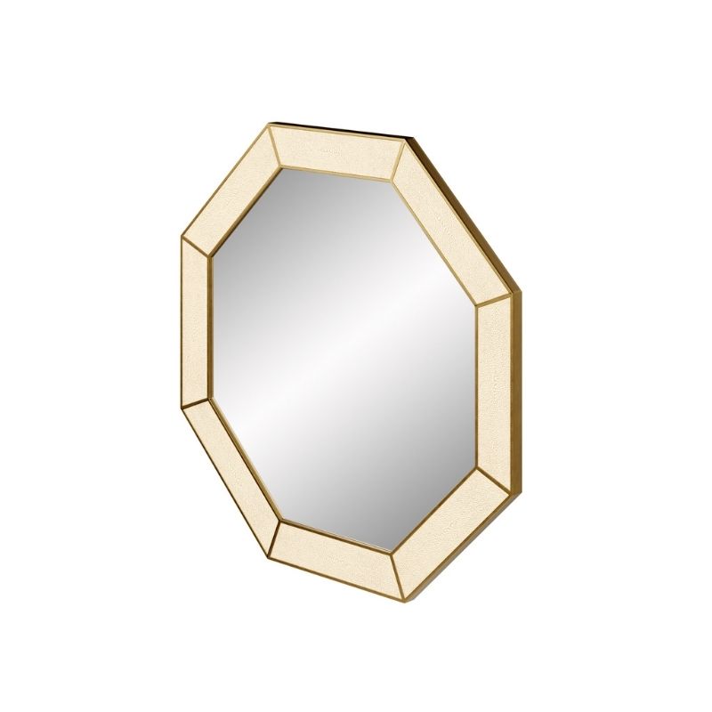 DI Designs Hampton Mirror Octagon in Ivory Shagreen