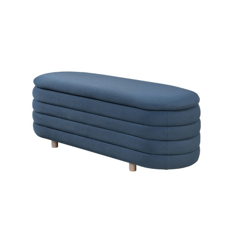 Twenty 10 Design Ripple Ottoman Blue Velvet