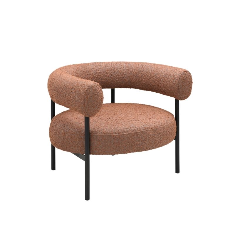 Twenty 10 Designs Eclipse Occasional Chair Burnt Orange & Grey Boucle