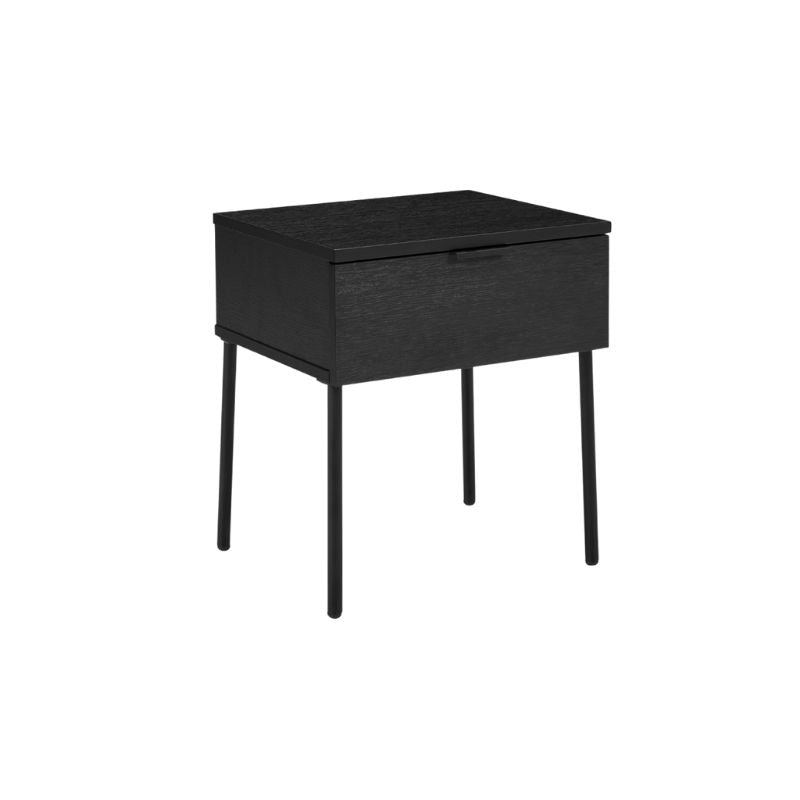 Luna Single Drawer Bedside Black