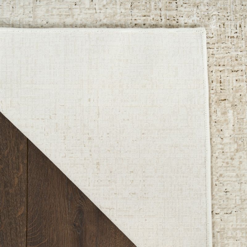 DKNY Grand Street Ivory Beige Grid Pattern Rug
