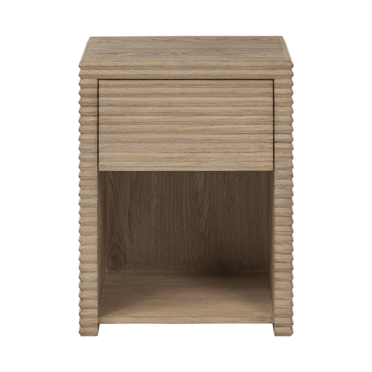 DI Design Wickham Ribbed Oak Bedside 1 Drawer