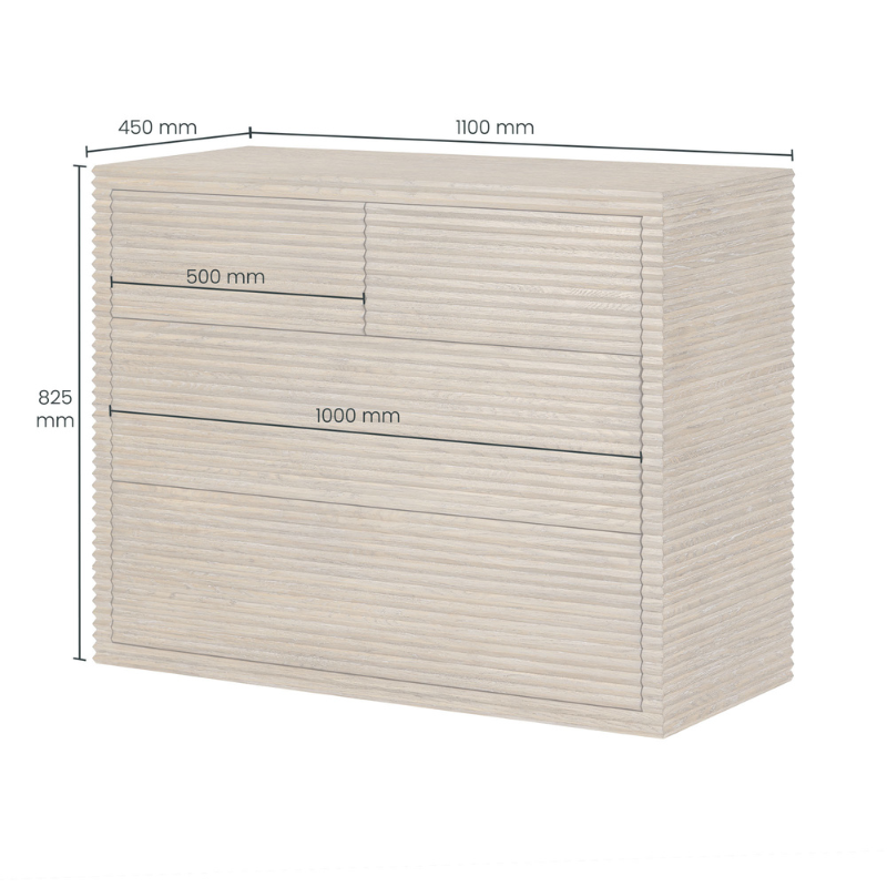 DI Designs Wickham Ribbed Oak Chest of Drawers