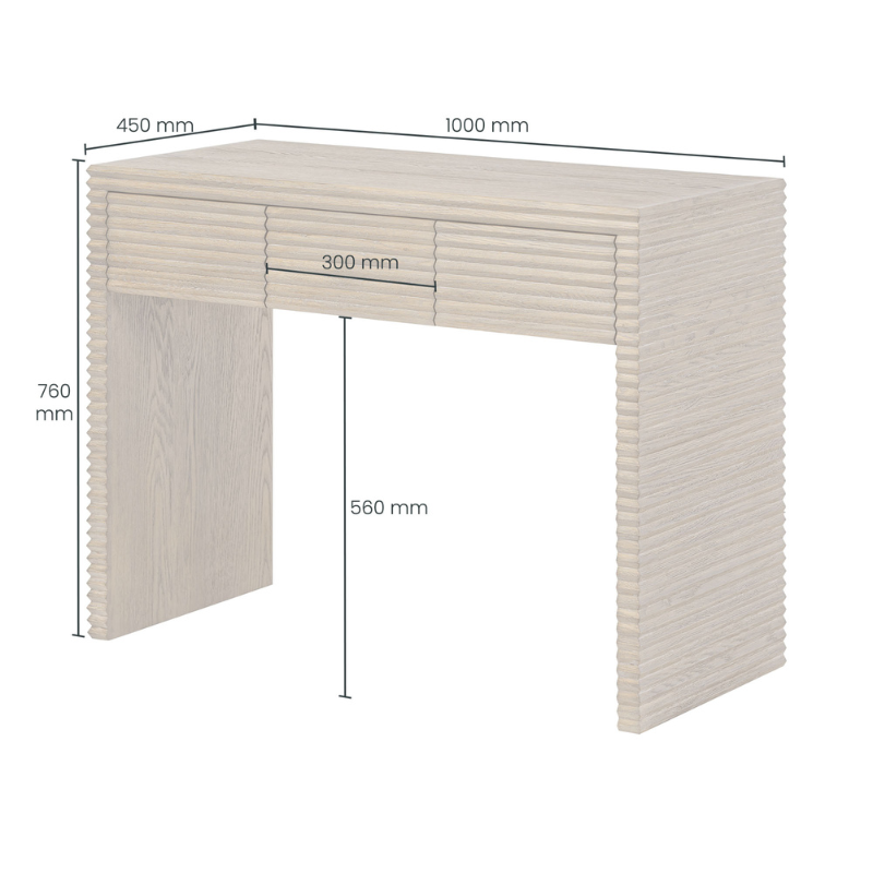 DI Designs Wickham Ribbed Oak Desk