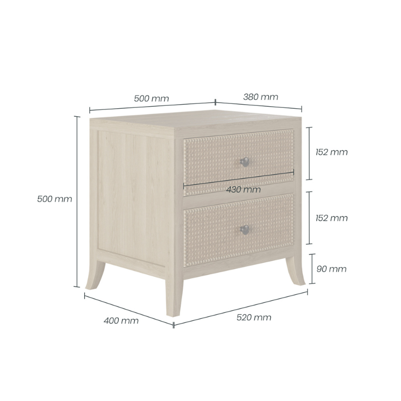 DI Designs Witley Bedside Two Drawers